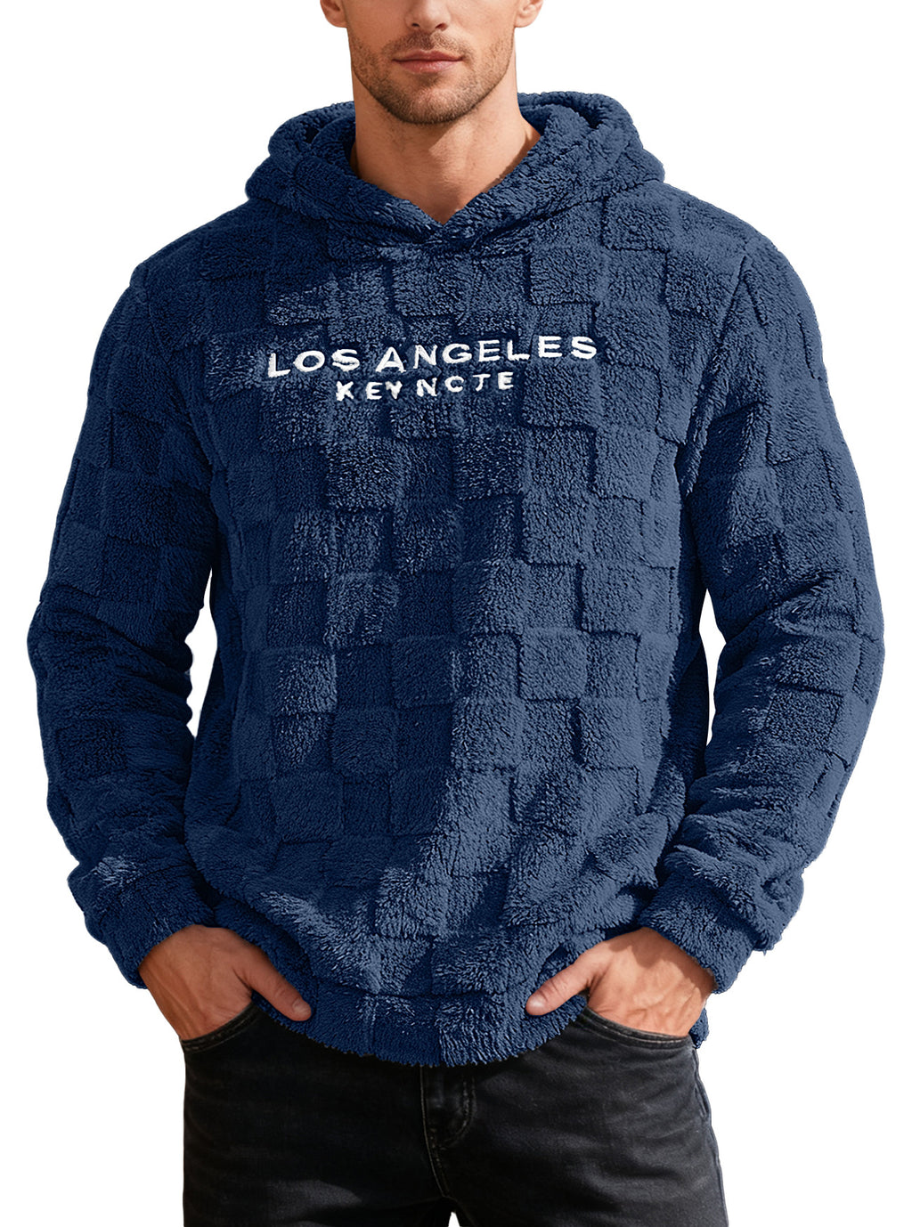 Men's loose letter embroidered hoodie