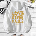 Letter printed hooded sweatshirt with back collar and fleece