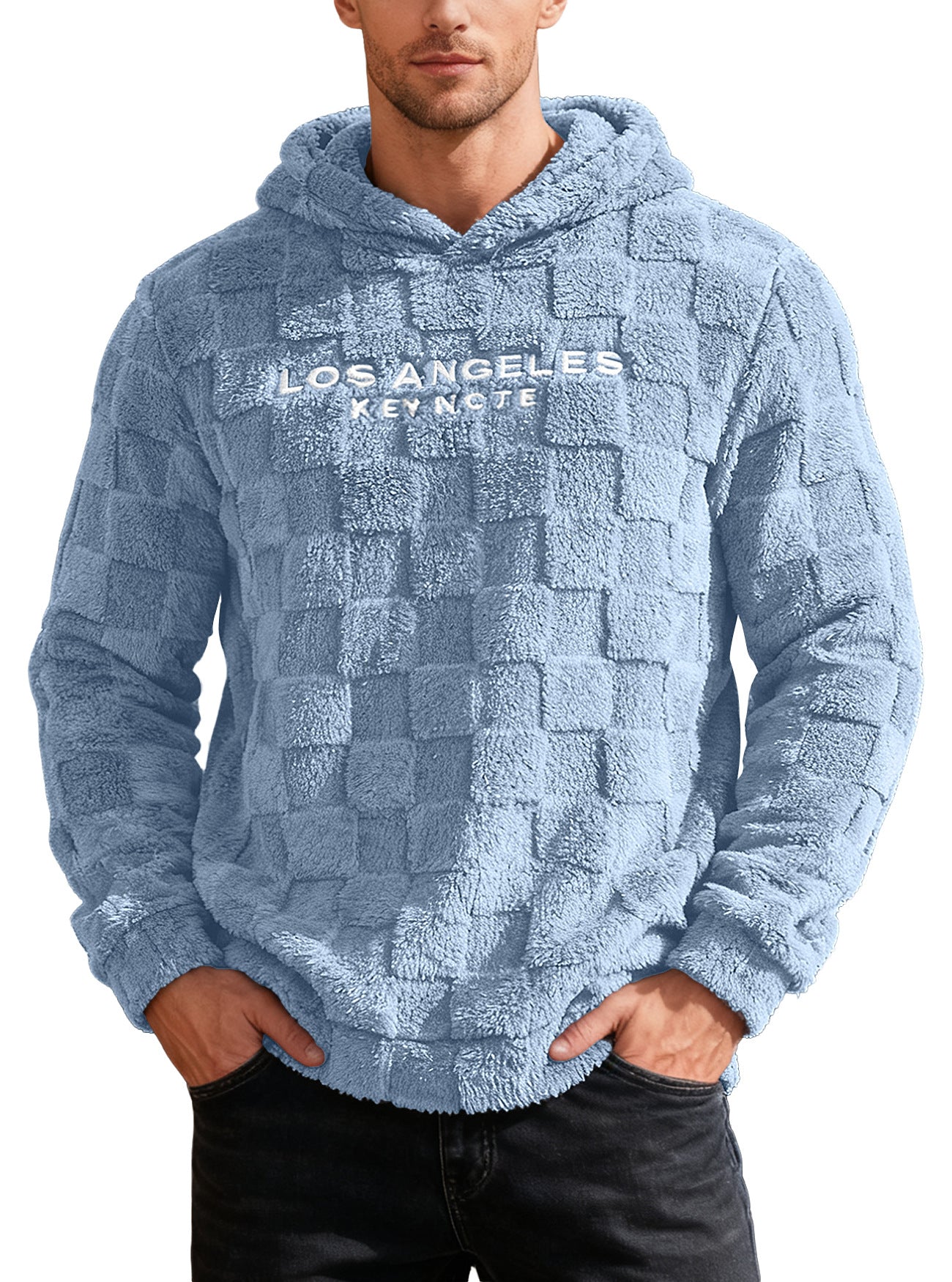 Men's loose letter embroidered hoodie