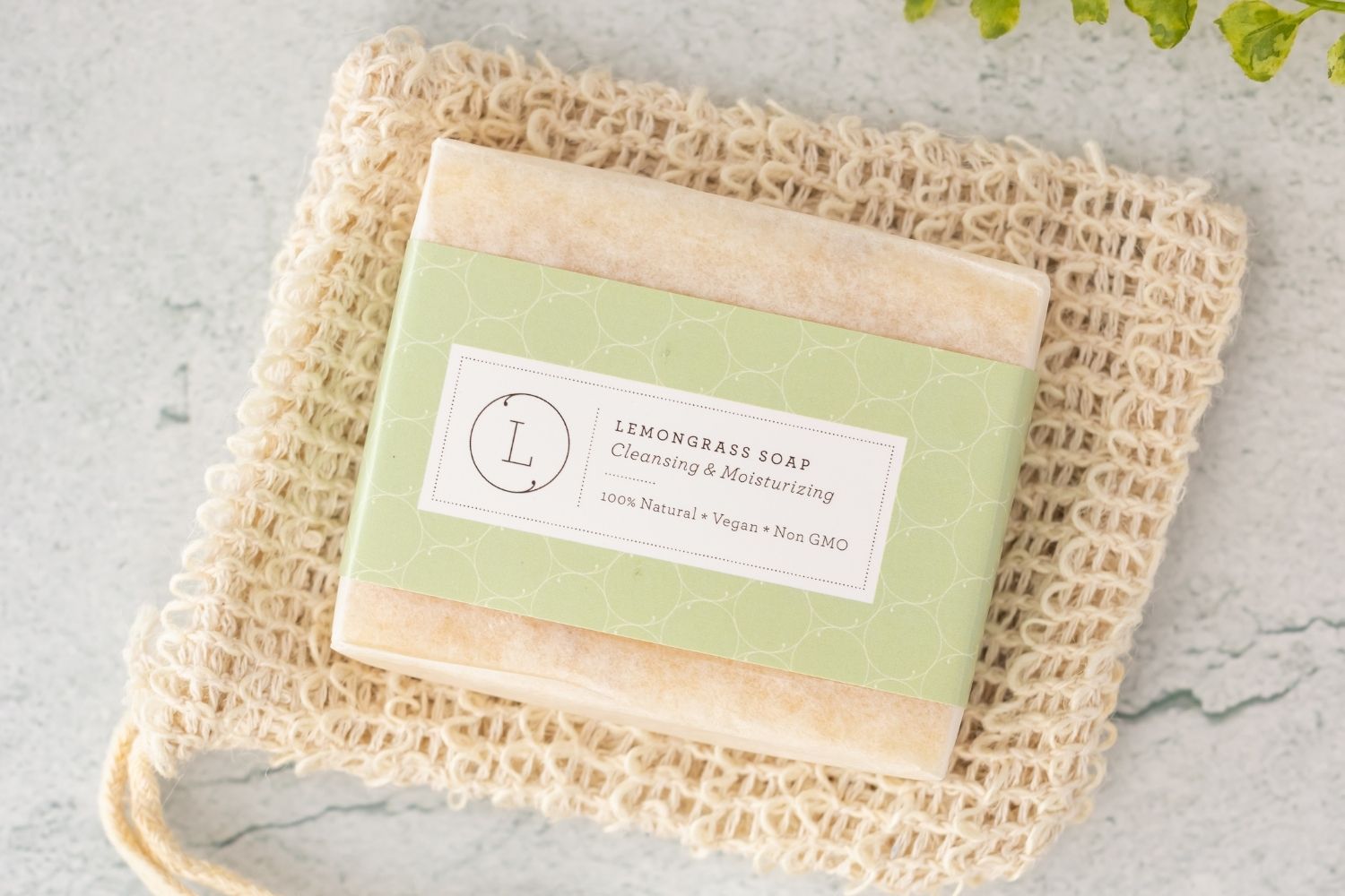 2 x Lemongrass Natural Soap Bar, Handmade Body Soap Gift