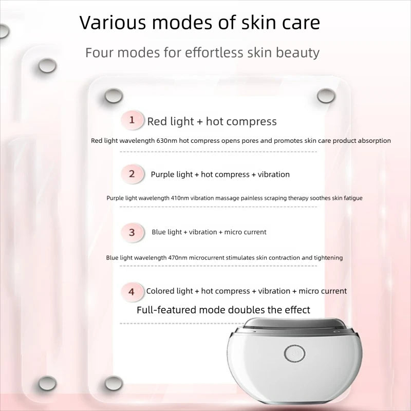 Face Skin Care Machine Electric Scraping Instrument Neck Face Lift EMS Micro Current Vibration Heating Household Beauty Device